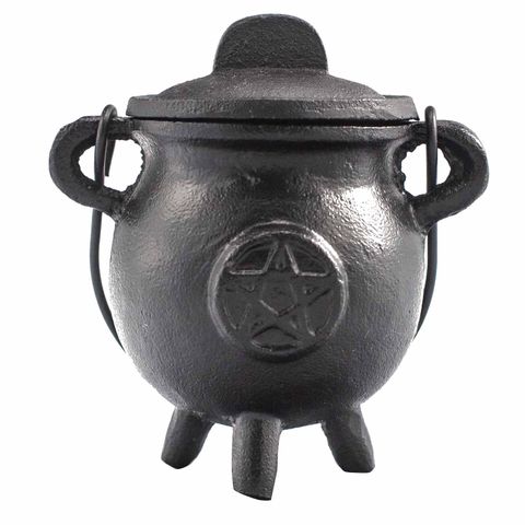 Within the sacred grove of time, the cauldron has always held the breath of transformation. This Cast Iron Cauldron with Pentagram (6.5x13cm) is not merely a vessel—it is an ancient conduit through which intention meets the Elemental realms.

Forged from enduring cast iron, this cauldron holds heat like the Earth holds memory. Small enough to rest upon your altar, yet powerful enough to summon change, it is ideal for burning herbs, resins, or incense during your spellwork, rituals, and sacred rites. The pen