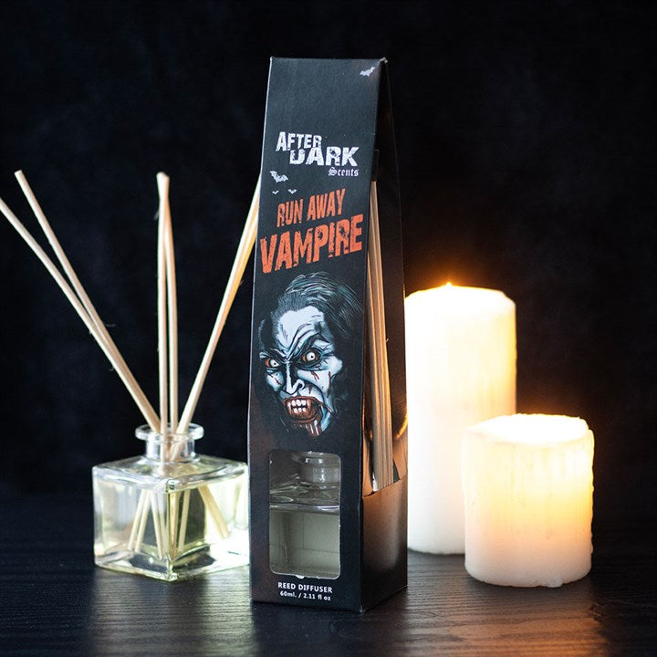 Ward off the undead with this Run Away Vampire reed diffuser. This set includes 60ml of sandalwood fragrance oil for keeping vampires at bay and is perfect for adding a touch of excitement to your favourite dark hideaway.