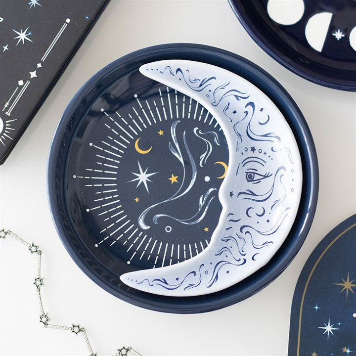 Blue Moon Stacking Trinket Dish – Celestial Altar & Crystal Holder