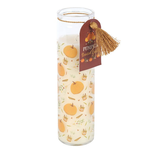 “From harvest to hearth, the pumpkin’s flame has long been a light of protection and plenty.”
The Pumpkin Print Tube Candle is a fragrant autumn companion, inspired by the traditional 7-day prayer candles used for devotion and ritual. Scented with warm pumpkin fragrance and decorated in a cosy autumnal design, it brings seasonal magic into your home from Mabon through Samhain. With a 50-hour burn time, this candle is perfect for rituals, gatherings, or simply enjoying the comforting glow of the harvest seas