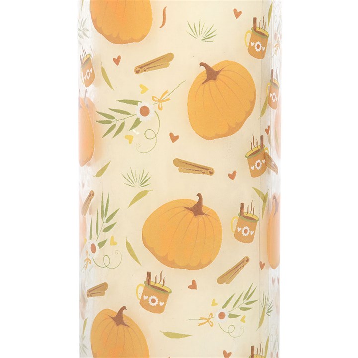 Pumpkin Print Tube Candle – Autumn Harvest Prayer Candle for Halloween Rituals
