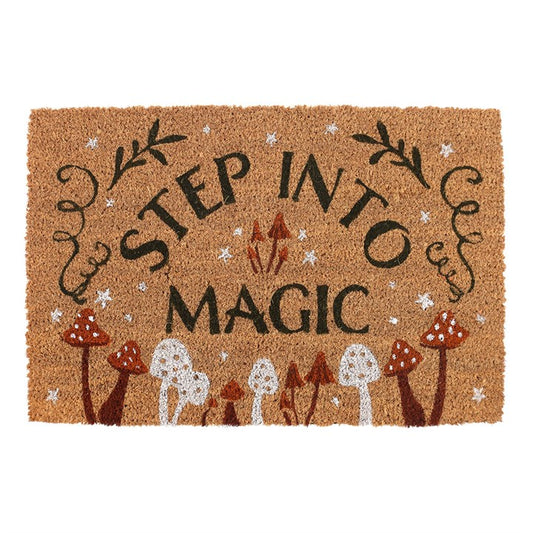 Step through the veil between the ordinary and the enchanted with our Natural Step Into Magic Doormat. Adorned with charming mushrooms and the inviting phrase "Step Into Magic," this doormat welcomes guests with a touch of woodland whimsy and mystical charm. Perfect for sheltered or indoor spaces, it sets the tone for a home where magic lingers in every corner. Please note, to preserve its enchanting design, it is best kept away from harsh weather, as exposure may cause fading. Embrace the magic at your doo