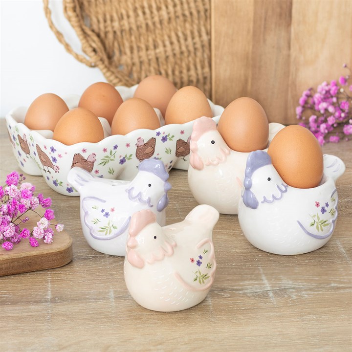 Hen Shaped Salt and Pepper Shakers – Pastel Ceramic Kitchen Set