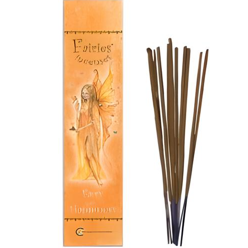 Light this traditional incense to fill your space with a welcoming fragrance crafted especially for the Fairy of Happiness. Hand-rolled using methods unchanged for 400 years, each stick is made from the purest raw materials and natural essential oils. Fairies, as vibrant energies between worlds, are drawn to scents and colors, and this incense invites their gentle presence. The Fairy of Happiness, always surrounded by colorful butterflies, sprinkles her magical dust to restore joy and hope. 