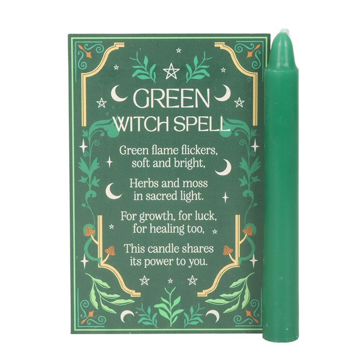 Green Witch Spell Candles – Pack of 12 Ritual & Intention Candles