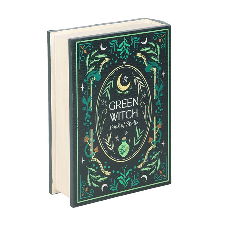 Green Witch Book Shaped Storage Box – Grimoire Style Decor