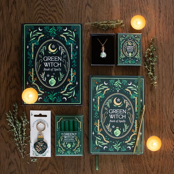 Green Witch Book Shaped Storage Box – Grimoire Style Decor