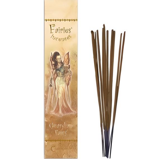 Light this traditional incense to fill your space with a welcoming fragrance crafted especially for the Guardian Fairy. Presented in elegant packaging, each stick is hand rolled using time-honored techniques unchanged for over 400 years. Fairies, as vibrant energies bridging Human Reality and the Otherworld, respond to scents and colors as signs of recognition. Made from the purest raw ingredients and infused with natural essential oils, these incenses embody the gentle spirit of fairies, inviting their pre