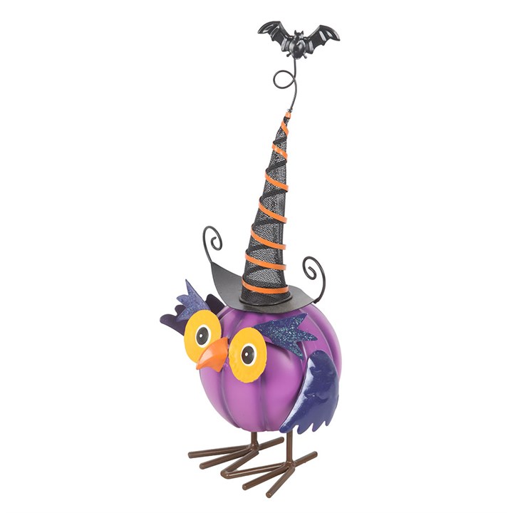 Purple Metal Owl Ornament with Witch Hat – The Witches Garden