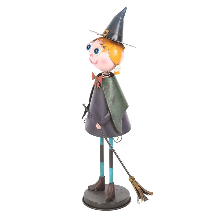 Metal Witch Ornament with Broom – The Witches Garden