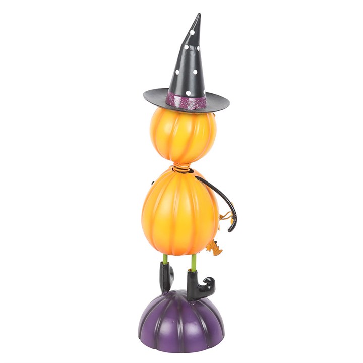 Orange Metal Pumpkin Man Ornament with Witch Hat – The Witches Garden