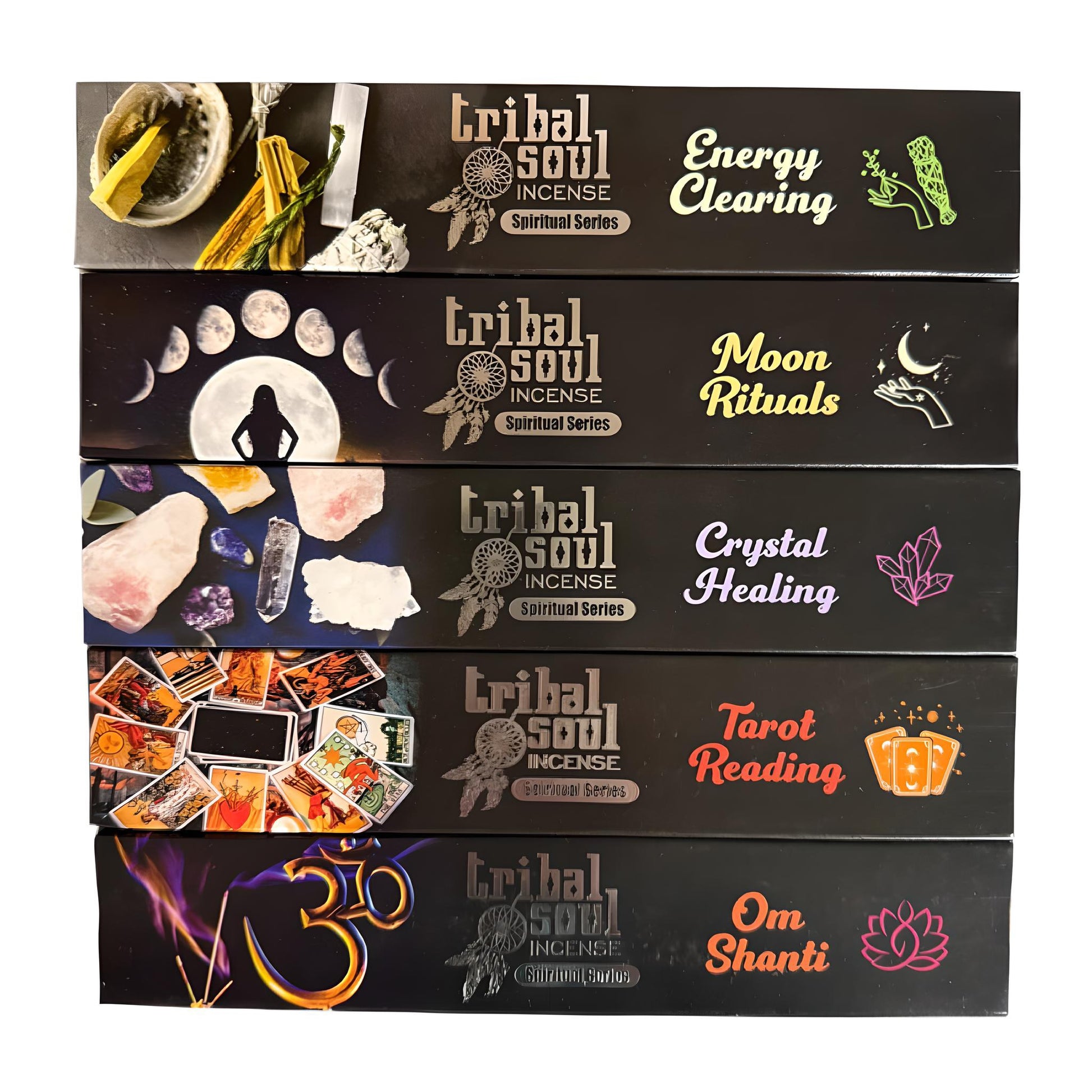 Cleanse your space and elevate your rituals with our Tribal Soul Spiritual Incense Sticks and Ceramic Holder - Mix Pack of 5.

This beautiful set includes five hand-picked Tribal Soul incense varieties, each infused with sacred herbs and resins used in spiritual practices around the world. From White Sage to Palo Santo, every stick is richly aromatic and perfect for smudging, meditation, chakra work, or simply enhancing your sacred space.

Each pack also comes with a ceramic incense holder—perfect for safe,