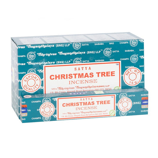 Immerse yourself in the enchanting spirit of the season with this box of 12 inner packs of Christmas Tree incense sticks by Satya. Handcrafted by skilled artisans in India, each stick is infused with the purest, high-quality ingredients to evoke the crisp, magical scent of a winter forest. Each inner pack holds 10-12 vegan-friendly incense sticks, perfect for rituals, meditation, or simply filling your sacred space with festive, mystical aromas. Let the evergreen fragrance guide your senses and invite the a