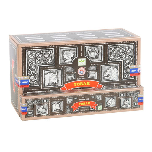 Embrace the enchanting aroma of Satya’s Superhit Tobak incense with this collection of 12 packs. Each stick weaves smoky, sweet whispers intertwined with deep spices, conjuring a warm and inviting sanctuary. Perfect for rituals or quiet moments, this vegan and cruelty-free treasure invites magic into your space. Sold as a set of 12 to keep your sacred fires burning.