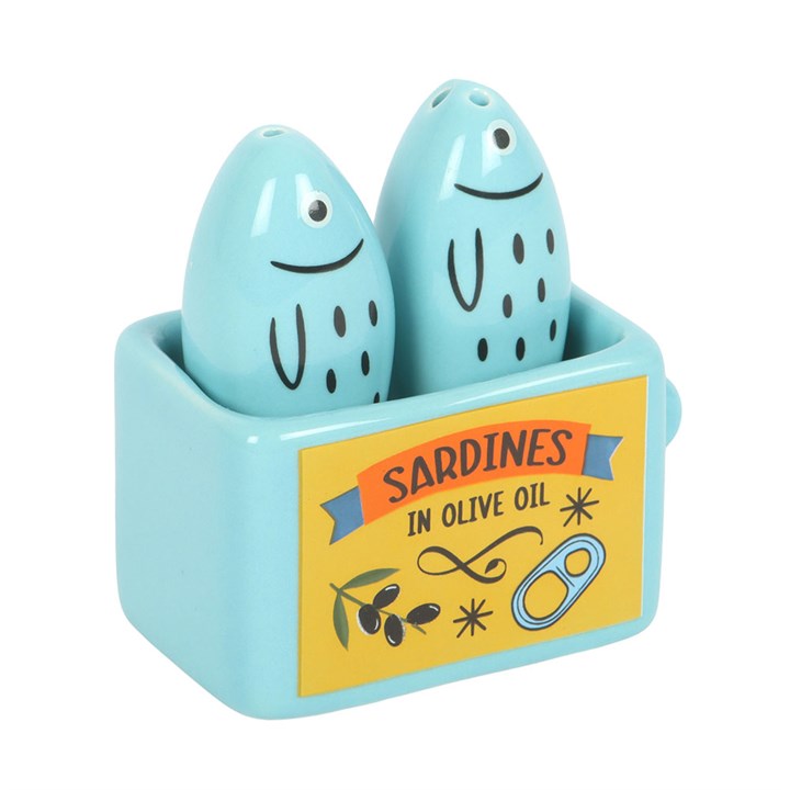 Sardine Salt and Pepper Shakers – Ceramic Coastal Kitchen Set
