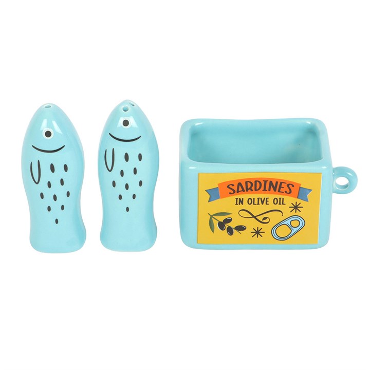 Sardine Salt and Pepper Shakers – Ceramic Coastal Kitchen Set