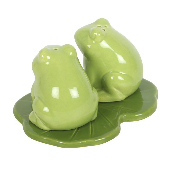 Luna Frog Salt and Pepper Shakers – Cute Ceramic Kitchen Set