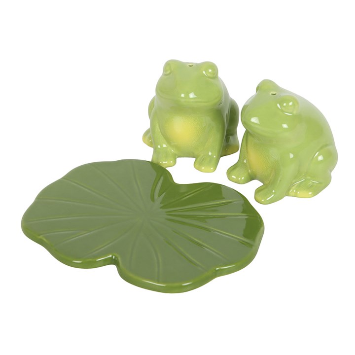 Luna Frog Salt and Pepper Shakers – Cute Ceramic Kitchen Set