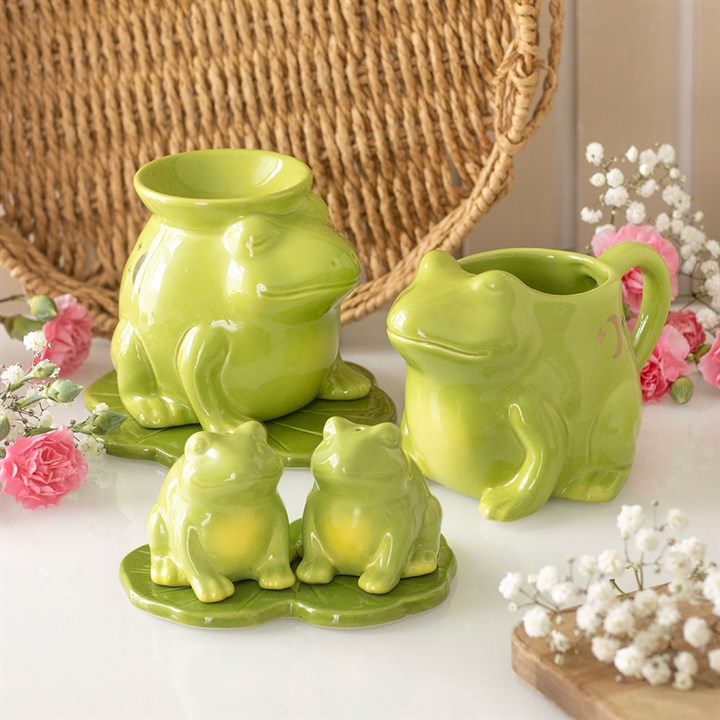 Luna Frog Salt and Pepper Shakers – Cute Ceramic Kitchen Set