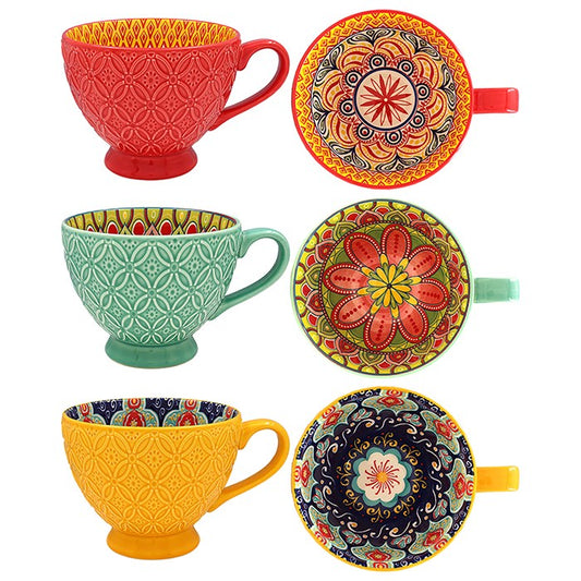 Tuscany Inspired Ceramic Mugs – Rustic Mediterranean Colour & Charm