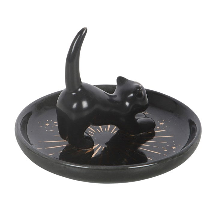Simple yet striking, this ceramic trinket dish features a 3D black cat at its centre, offering a unique way to store jewellery and small keepsakes. Both decorative and practical, it’s ideal for dressing tables, bedside use, or as a gift for anyone who loves black cats and a bit of magickal decor.
