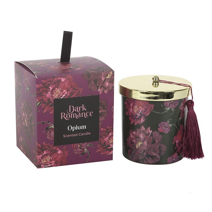 Slip into the hush of shadowed hours with this opium-scented ritual candle, cradled within a lidded glass jar adorned in brooding purple blooms. A dark tassel crowns the vessel like a witch’s final flourish, sealing in the fragrance until you choose to awaken it.

Strike the wick, and a slow-burning, warm glow unfurls—perfect for solitary workings, storm-laden afternoons, and spellcraft performed behind closed doors. The rich opium aroma rises like velvet smoke, stirring the senses and cloaking your space i