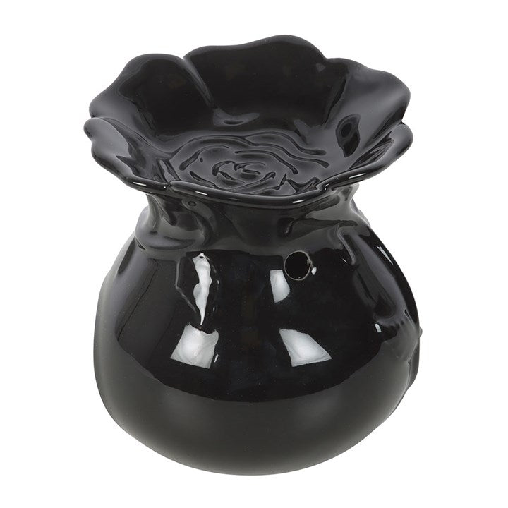 Black Rose Oil Burner – Gothic Aromatherapy & Floral Decor