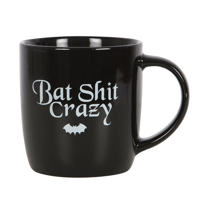 Bat Shit Crazy Mug – Funny Gothic Coffee Cup for Caffeine Lovers