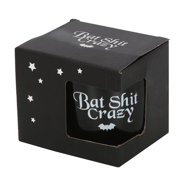 Bat Shit Crazy Mug – Funny Gothic Coffee Cup for Caffeine Lovers