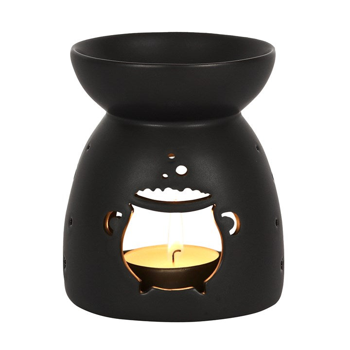 Black Cauldron Cut Out Oil Burner – Gothic Aromatherapy Decor