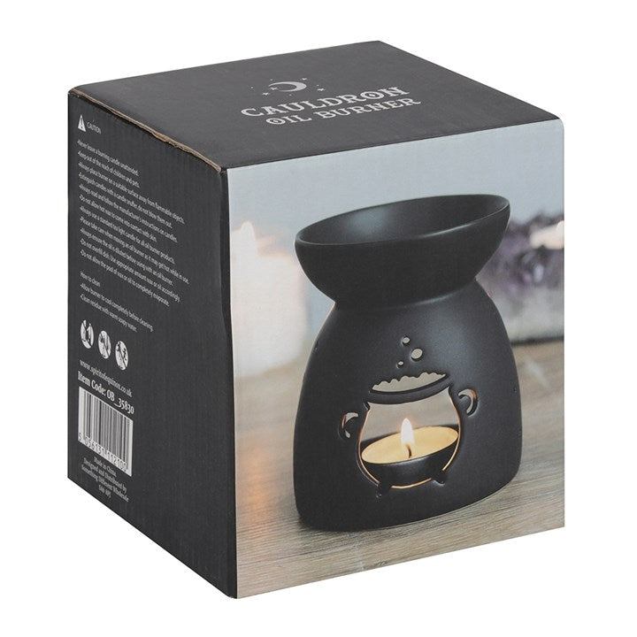 Black Cauldron Cut Out Oil Burner – Gothic Aromatherapy Decor