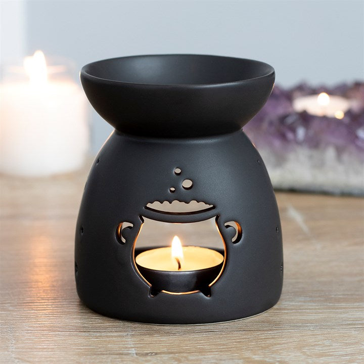 Black Cauldron Cut Out Oil Burner – Gothic Aromatherapy Decor