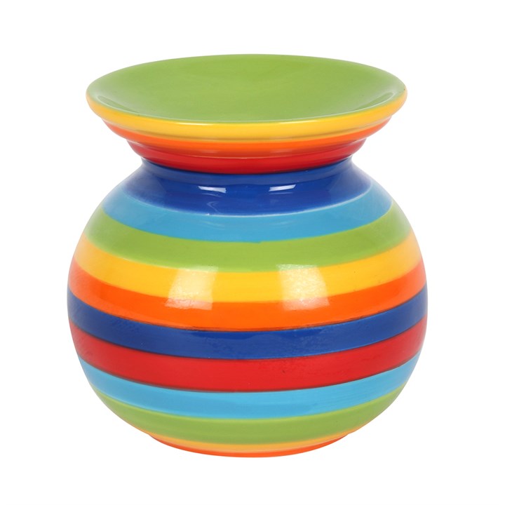 Rainbow Stripe Oil Burner – Colourful Aromatherapy Home Decor