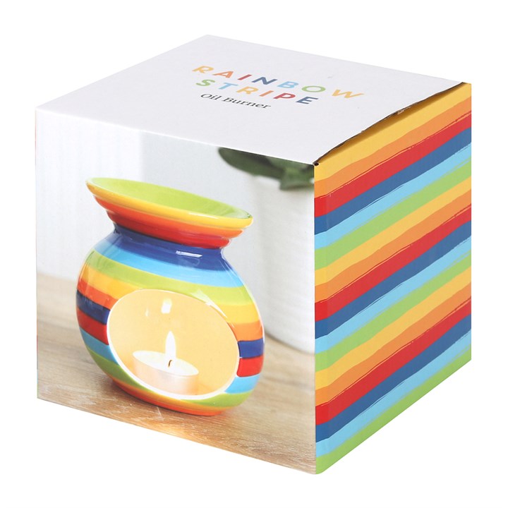 Rainbow Stripe Oil Burner – Colourful Aromatherapy Home Decor