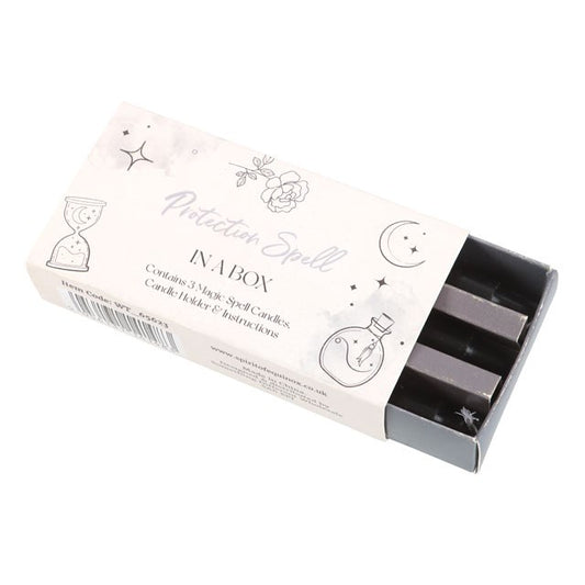 Harness the power of ancient protection rituals with our Magic Protection Spell in a Box. This enchanting kit is designed to amplify your inner magic and shield your aura from negativity, stress, and spiritual fatigue. Each sliding box doubles as a candle holder, containing 3 unscented grey spell candles and a set of instructions to guide your spellwork.

In magical tradition, grey candles symbolize balance, protection, and the neutralization of harmful energies. Using this kit channels focused intention an