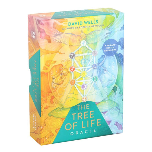 Enter the sacred pathways of divine wisdom with The Tree of Life Oracle Cards by David Wells, illustrated by Roberta Orpwood. This 44-card deck and 144-page guidebook draw upon the ancient Qabalah, offering seekers a way to explore the universe and unlock the spiritual mysteries woven into existence.

In mystical tradition, the Tree of Life is believed to map the structure of creation itself—a bridge between the divine and the earthly, the infinite and the mortal. Witches, mystics, and adepts have long turn