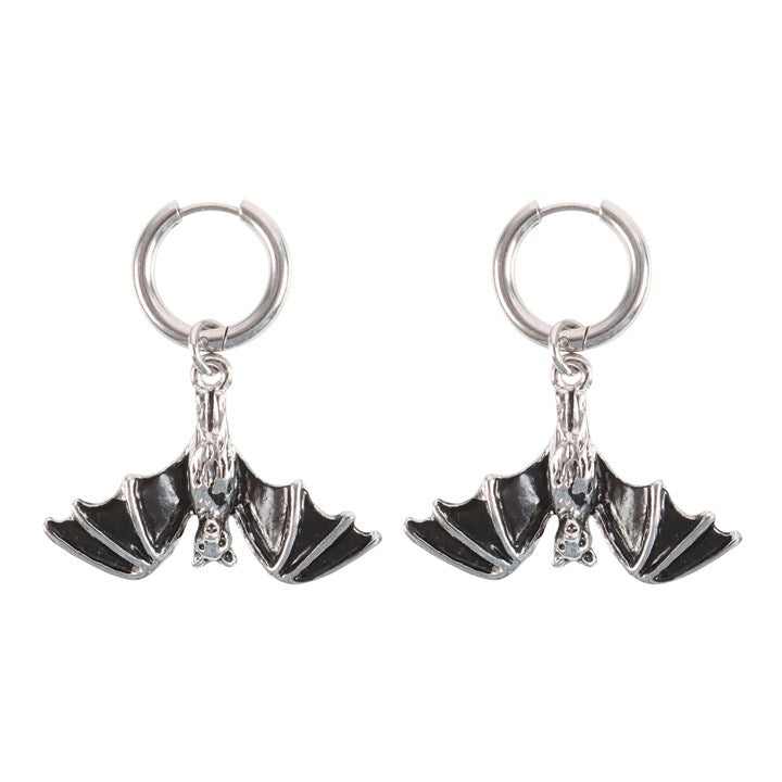 Hanging Bat Earrings – Gothic Stainless Steel Witch Jewellery