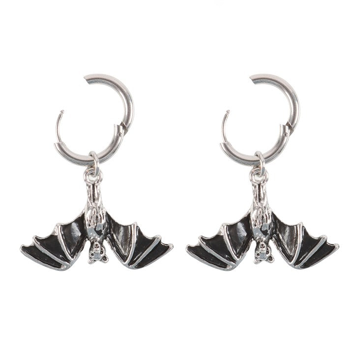 Hanging Bat Earrings – Gothic Stainless Steel Witch Jewellery