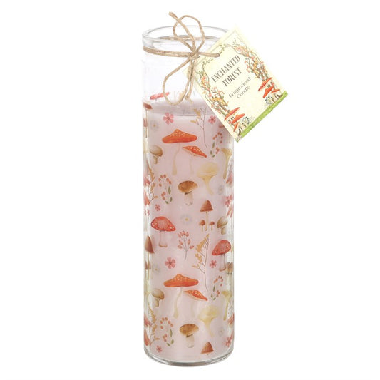 “Where the toadstools grow, magic stirs beneath the moss.”
The Mushroom Print Enchanted Forest Tube Candle evokes the mystery of shaded woodland paths, carrying the fragrance of damp moss, rich earth, and whispering trees. Inspired by the tradition of 7-day prayer candles, this vegan paraffin wax tube candle burns for approximately 65 hours, infusing your space with the grounding and whimsical energy of the forest.

In folklore and witchcraft, mushrooms are liminal beings — neither wholly of the light nor o