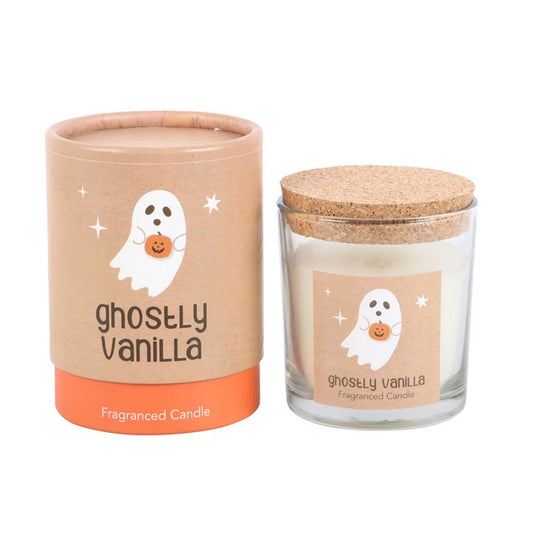 Call upon the spirits of sweetness with the Ghostly Vanilla Candle, a classic scent dressed in haunting charm. Hand-poured with vegan paraffin wax, this enchanting candle offers a soft, light fragrance of creamy vanilla that drifts through your space like a gentle apparition. With a burn time of up to 25 hours, it is perfect for Halloween rituals, Samhain gatherings, or simply summoning a cosy glow on autumn nights. Ideal for witches who cherish comforting scents with a spectral twist, this candle makes a s