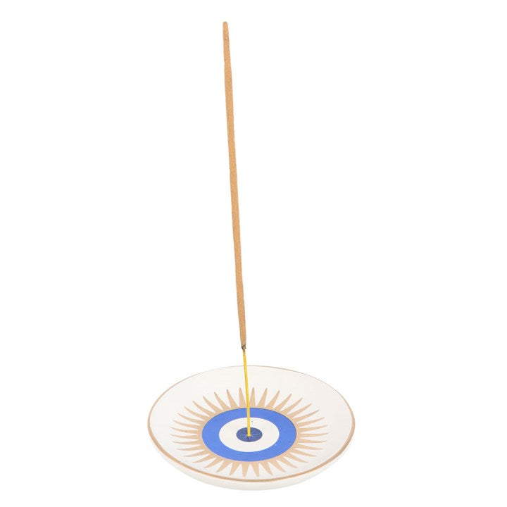 Ceramic All Seeing Eye incense holder. Ideal for incense sticks, meditation, protection, and spiritual home décor.