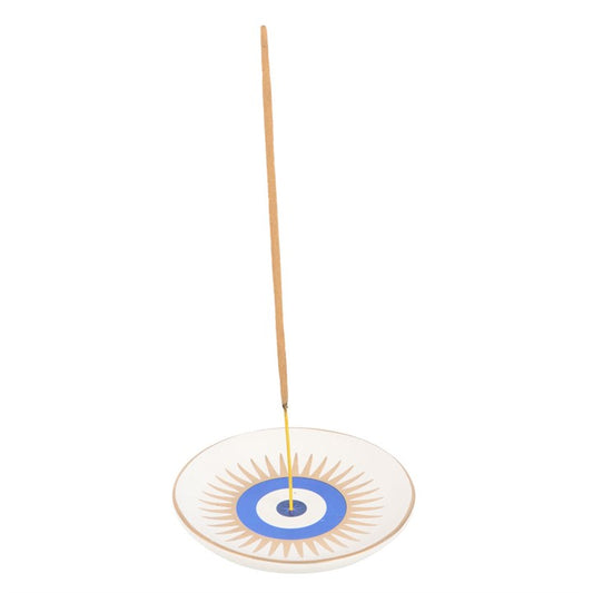Ceramic All Seeing Eye incense holder. Ideal for incense sticks, meditation, protection, and spiritual home décor.