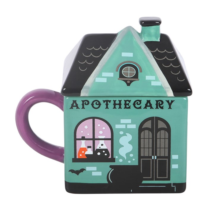 Sip your favourite hot drinks in spellbinding style with this Apothecary ceramic lidded mug, adding a fun twist to your daily routine. A great choice for Halloween enthusiasts or as a quirky seasonal gift for friends and family. 400ml capacity. Do not microwave. Hand wash only.