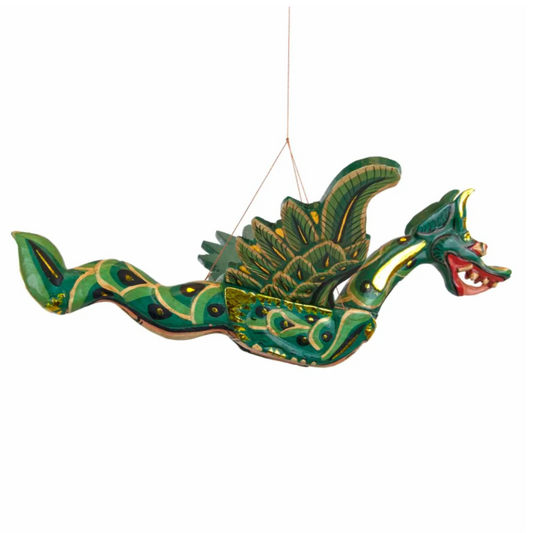 Summon fierce protection and ancient wisdom with this Flying Dragon Spirit Guardian Mobile, a powerful symbol of courage, strength, and spiritual guardianship. Handcrafted in Bali and painted in vibrant colours with shimmering gold accents, this dragon is more than décor—it is a sacred protector.