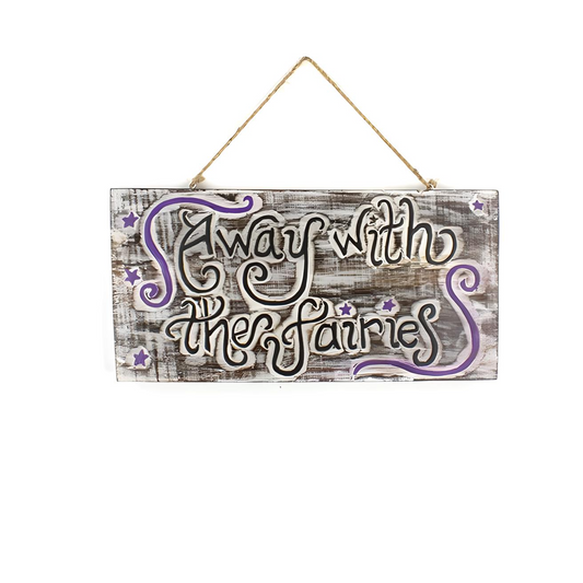 Drift into daydreams and step beyond the veil with this enchanting "Away with the Fairies" Wall Plaque. 🧚‍♀️✨🌙

Lovingly designed for fairy lovers, woodland wanderers, and stargazers alike, this charming plaque features hand-etched lettering and colourful star details that twinkle with magic. Whether you're decorating a sacred nook, child’s room, or your very own fairy cottage, it’s the perfect touch of light-hearted whimsy.

Let it be a daily reminder to stay curious, playful, and just a little bit encha
