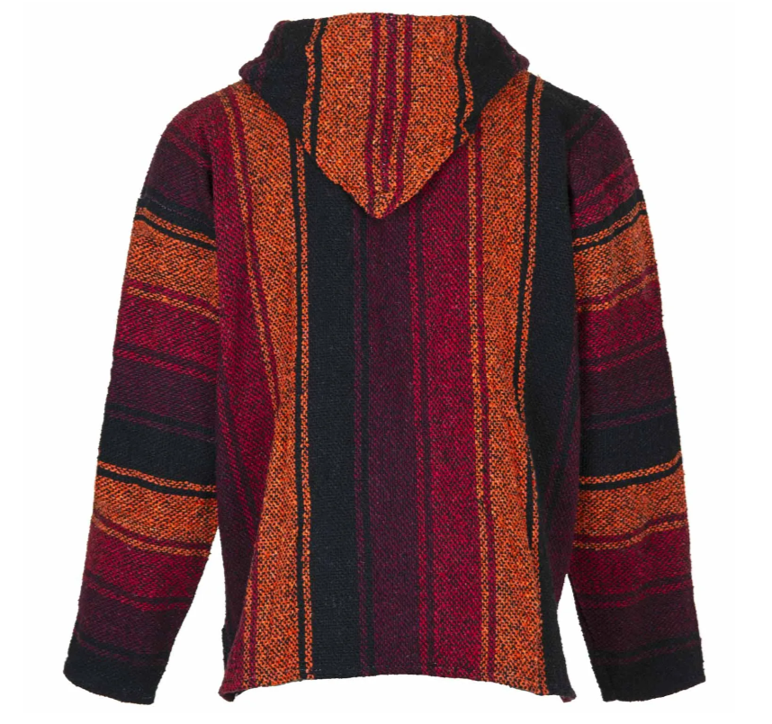 Eco-friendly Baja hoodie made in Mexico from 100% recycled textiles. Unisex, ethical, and perfect for boho, festival, or everyday comfort.