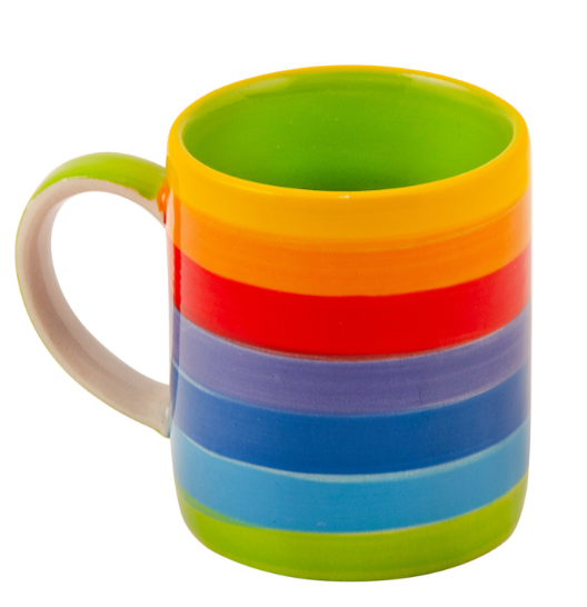Step into the magic of colour with this Hand Painted Rainbow Stripe Espresso Mug from the Rainbow Teapot collection. Each piece is lovingly hand-crafted in Thailand, with vibrant stripes that carry the joyful energy of the rainbow. Measuring 5 x 5 x 6.5cm, this little mug is the perfect vessel for a bright morning espresso or a mindful evening ritual.

In folklore, the rainbow has long been seen as a bridge between the earthly and the divine – a symbol of hope, transformation, and harmony. Drinking from a r