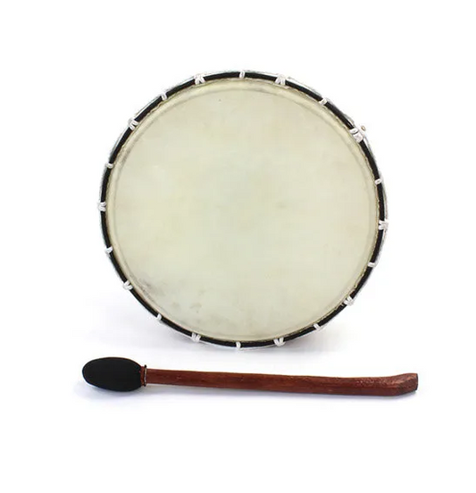 The Medium Shamanic Drum is a sacred frame drum, widely used by shamans in ritual and ceremony. Measuring 30cm in diameter, it produces a grounding, resonant tone that supports journeying, trance work, and spiritual healing.

The rhythm of the drum is not bound by rigid tempo; instead, it flows freely, shifting with the will of the drummer. Some describe it as a bridge or horse — carrying the shaman between realms of consciousness, guiding the spirit on its path.

Perfect for ritual, meditation, and perform