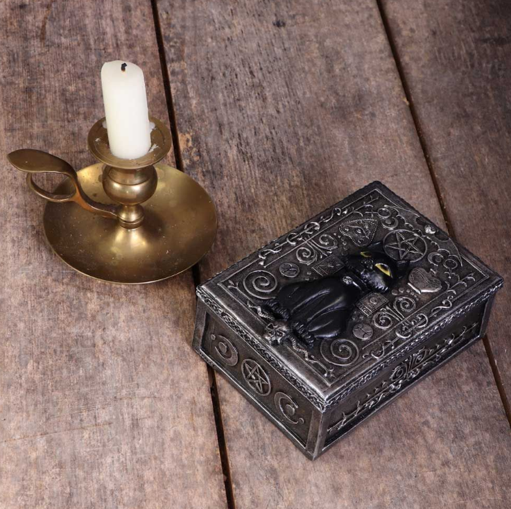 Black Cat Sigil Trinket Box – Familiar Spell Witch Decor