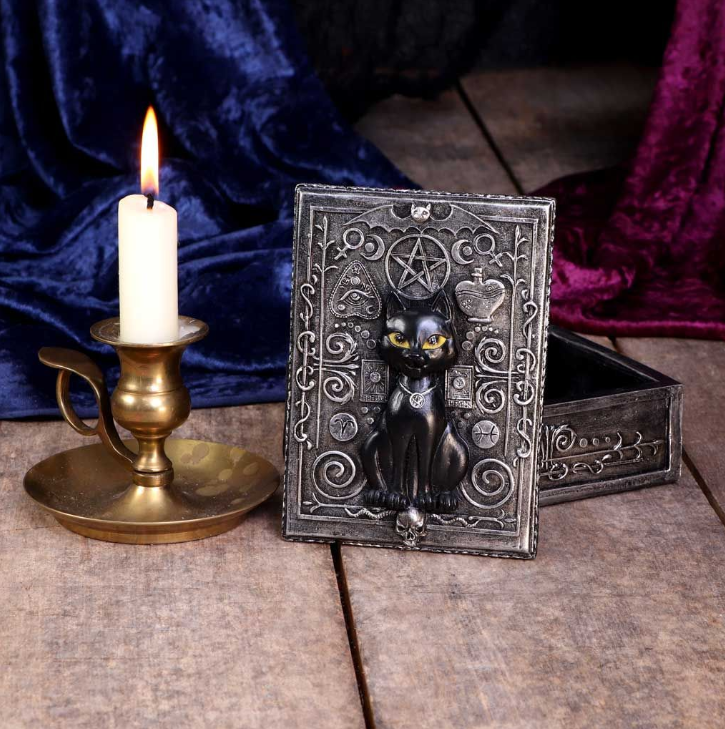 Black Cat Sigil Trinket Box – Familiar Spell Witch Decor